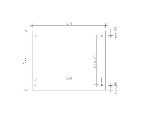 Technische Zeichnung mit Maßangaben