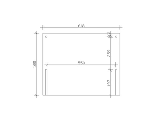 Technische Zeichnung mit Maßangaben