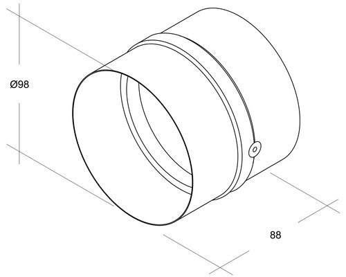 Rohrverbinder mit einem Durchmesser von 98 Millimeter