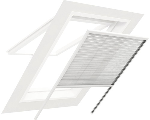 Insektenschutz home protect Plissee-Dachfenster Aluminium weiss 130x160 cm