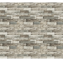 Tapete mit Holzblock-Optik zur Wandgestaltung