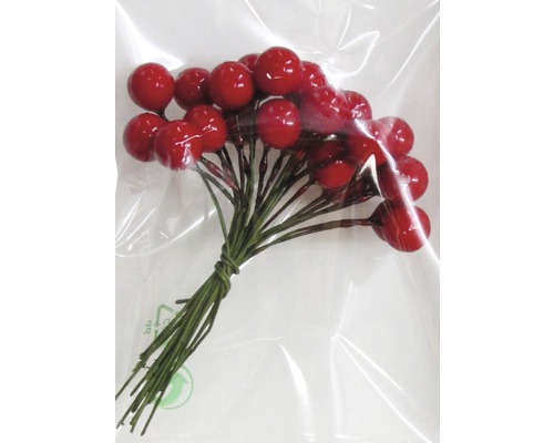 Bündel künstlicher Beeren mit grünen Stielen