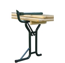 Bierzeltgarnitur Festzeltgarnitur mit Lehne Set 3-teilig Tisch 220 x 70 cm Bänke 220 x 25 cm Fichte grün natur-thumb-4