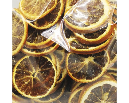 Getrocknete Orangenscheiben in einer durchsichtigen Verpackung