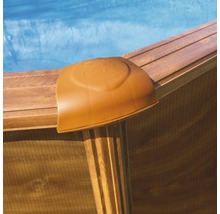 Aufstellpool Stahlwandpool-Set Gre rund Ø 480x132 cm inkl. Sandfilteranlage, Skimmer, Leiter, Filtersand & Bodenschutzvlies Holzoptik