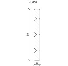 Technische Zeichnung eines Profils mit den Maßen 68 Millimeter Höhe und 8 Millimeter Breite
