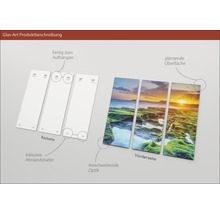 Glasbild Green & Orange Horizon 3er-Set 3x 30x80 cm GLA1883