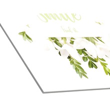 Dekoratives Wandbild mit Schriftzug und Pflanzenmotiven