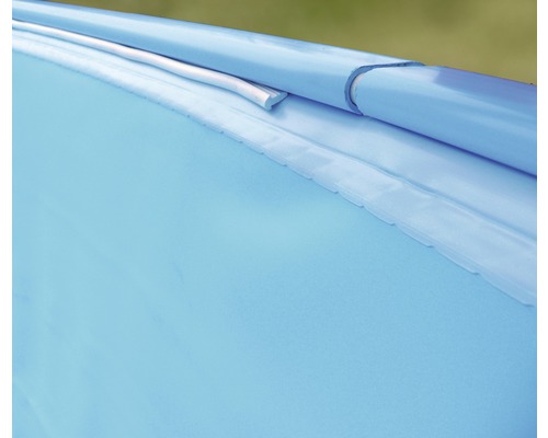 Detailansicht einer Poolabdeckung mit Befestigungselementen