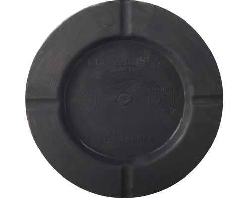 Untersetzer mit 37 Zentimeter Durchmesser und 33 Zentimeter Höhe für 25 Liter Pflanzgefäße