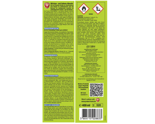Protect Home Mücken- und Gelsenabwehr, Insektenspray