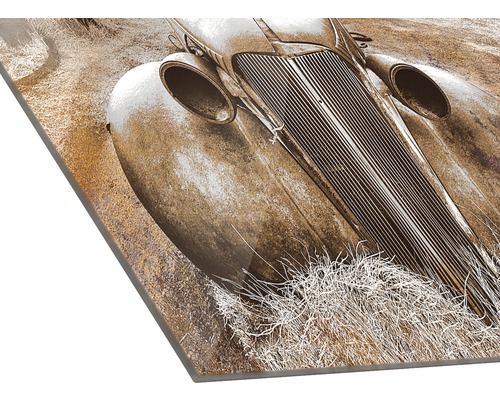 Dekorfliese mit einem Oldtimer-Motiv