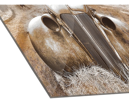 Dekorplatte mit antikem Auto Motiv