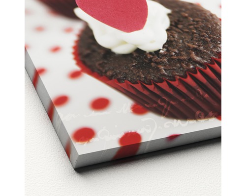 Bedruckte Hartschaumplatte mit Cupcake-Motiv