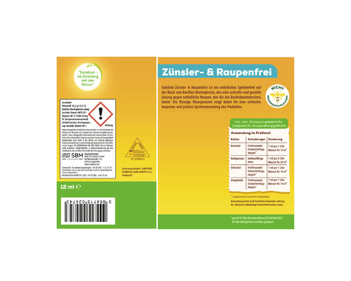Zünsler und Raupenfrei Schädlingsbekämpfungsmittel, 12 ml Packung