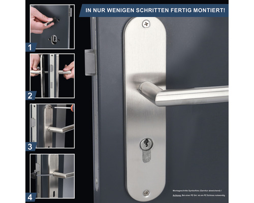 Montageanleitung für eine Türgarnitur mit wenigen Schritten