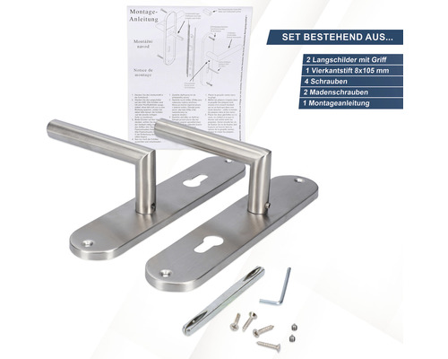 Edelstahl Türgriff Set mit Montageanleitung