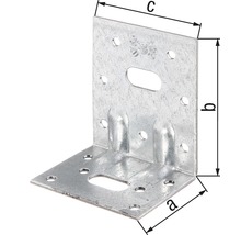 Schwerlast-Winkelverbinder m. Sicke 50 x 77 x 64 mm, sendzimirverzinkt, 1 Stück