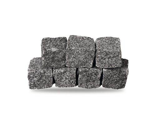 Gestapelte Pflastersteine aus Granit