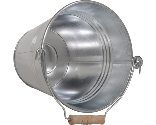 Zinkeimer mit Holzgriff