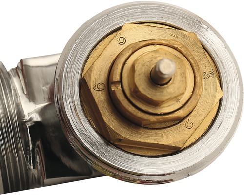 Heizkörperventil mit Thermostatanschluss und Zahlenanzeige