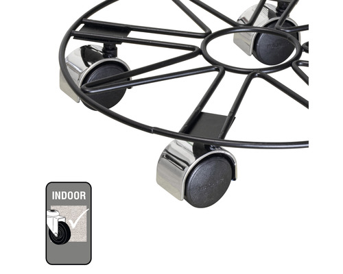 Pflanzenroller aus Metall mit Rollen für den Innenbereich