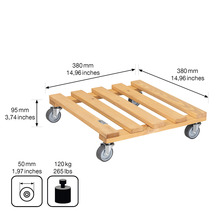 Pflanzenroller Wagner 38 x 38 x 9,5 cm Holz braun