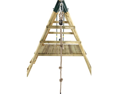 Spielturm mit Kletterseil