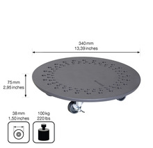 Pflanzenroller Wagner Ø 34 H 7,5 cm Steingut grau