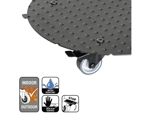 Rollbrett mit Rollen für den Innen- und Außenbereich, wasserabweisend und rutschfester Oberfläche
