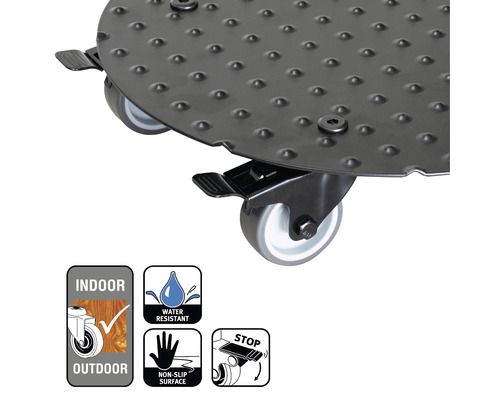 Rollbrett mit vier Rädern und Bremse