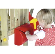 Spielturm plum Kleinkinder mit Babyschaukel, Briefkasten, Lenkrad, Gocke und Rutsche gelb-thumb-9
