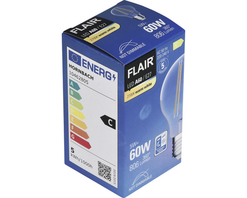 Verpackung einer Flair LED Lampe A60 E27