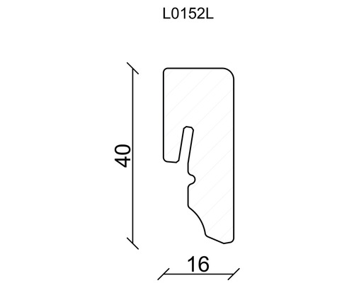 Zeichnung eines Profils mit den Maßen 40 x 16 mm
