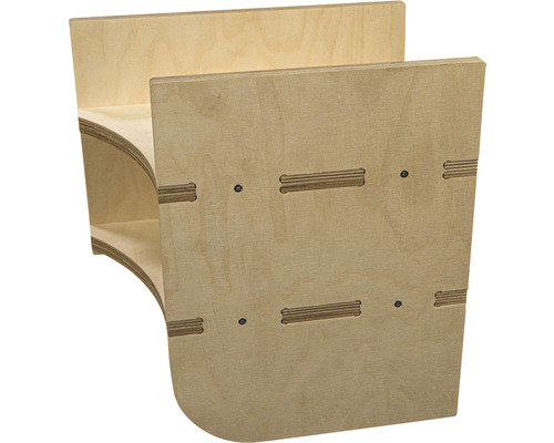 Holzregal mit Verbindungselementen und Schrauben