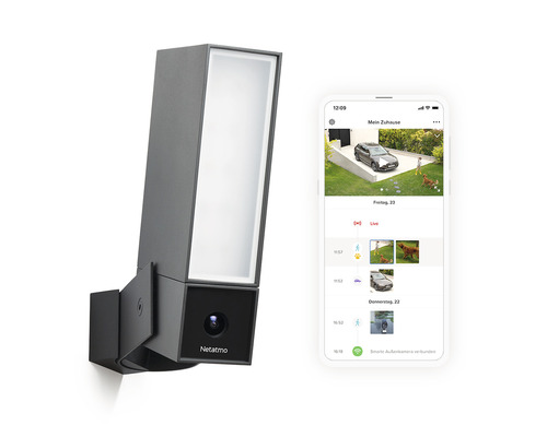 Netatmo Überwachungskamera mit Smartphone-App-Ansicht