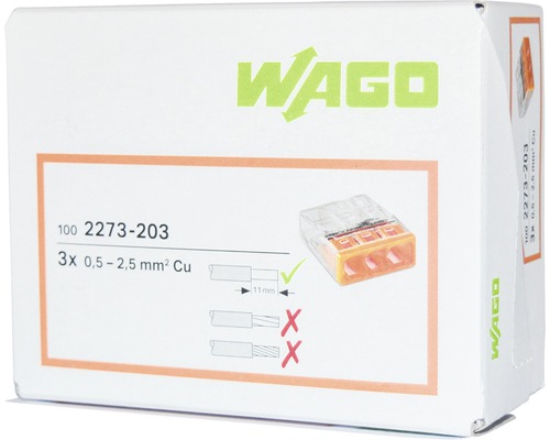 Wago Steckklemme 2-fach 0,5-2,5 mm² weiß 100 Stück günstig online kaufen