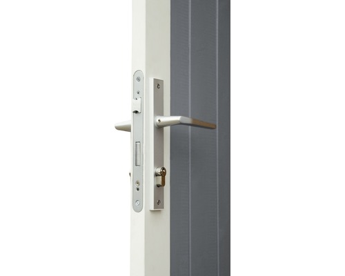 Türbeschlag mit Drückergarnitur und Schloss