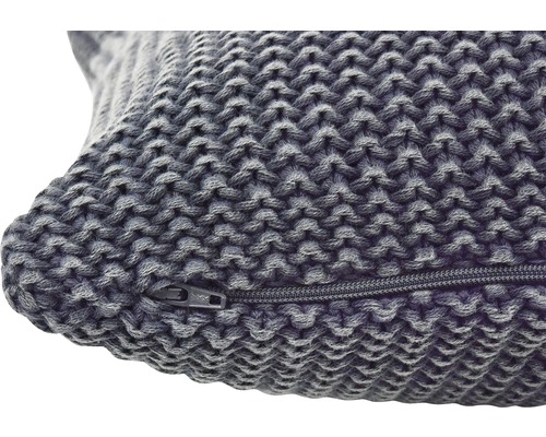 Graues Strickkissen mit Reißverschluss