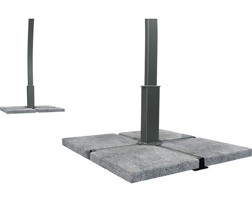 Schirmständer aus Betonplatten für Sonnenschirme