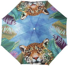 Regenschirm mit Dschungelmotiven und Leoparden