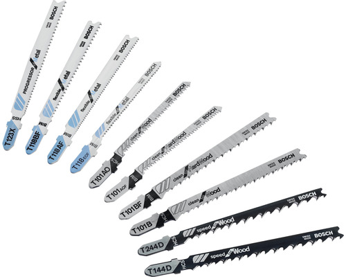 Verschiedene Stichsägeblätter von Bosch für Holz und Metall