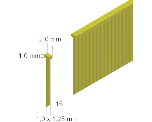 Ansicht eines Nagels mit Maßangaben