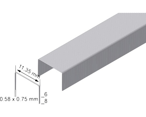 Metall Heftklammern, 11,35 mm breit, 6 mm hoch