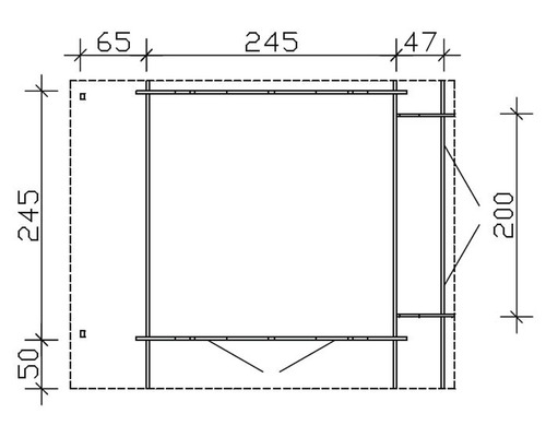 Technische Zeichnung mit Maßangaben in Millimeter