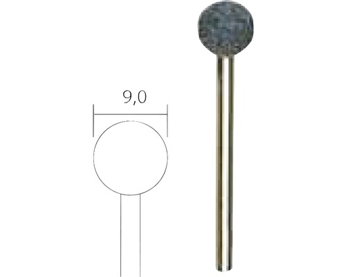 Schleifkörper mit Kugelform und 9 Millimeter Durchmesser