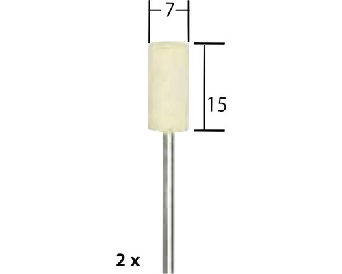 Polierstift, Durchmesser sieben Millimeter, Länge fünfzehn Millimeter
