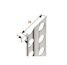 CATNIC Putzabschlussprofil Edelstahl V2A für Putzstärke 3 mm 2500 x 3 x 28 mm Bund = 25 St-thumb-1