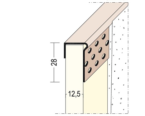 PROTEKTOR Göppinger Einfassprofil Hart-PVC für Trockenbau für Putzstärke 2 mm 3050 mm x 28 mm x 12,5 mm Pack = 50 St