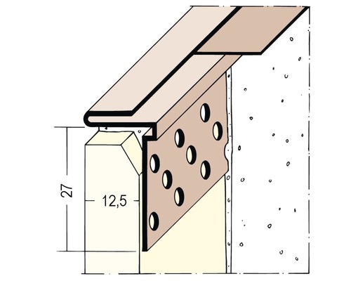 PROTEKTOR Anschlussprofil Hart-PVC für Trockenbau ab 12,5 mm für Putzstärke 1 mm 3000 x 27 x 12,5 mm Pack = 35 St